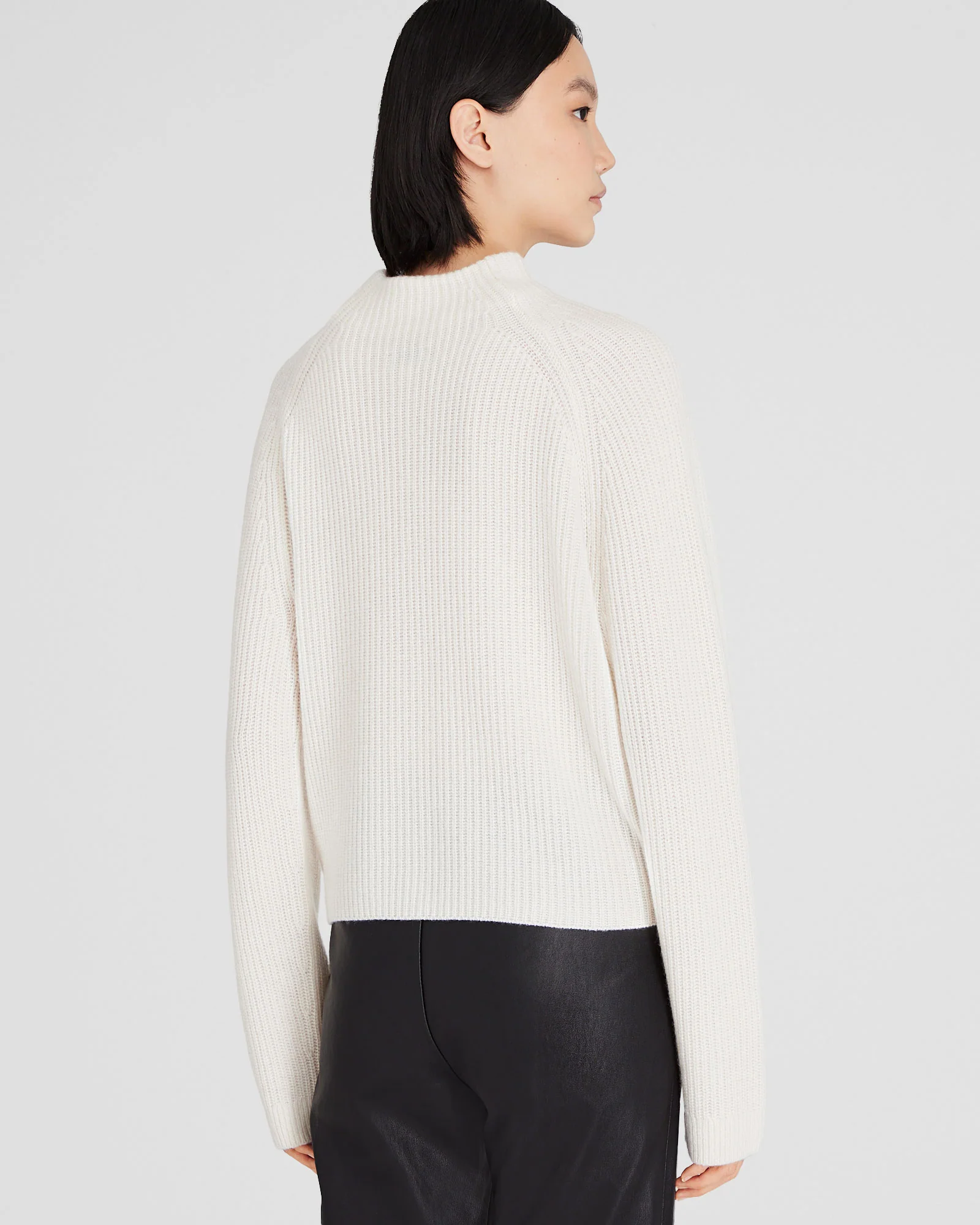 Cashmere Cropped Mockneck Sweater - Image 3