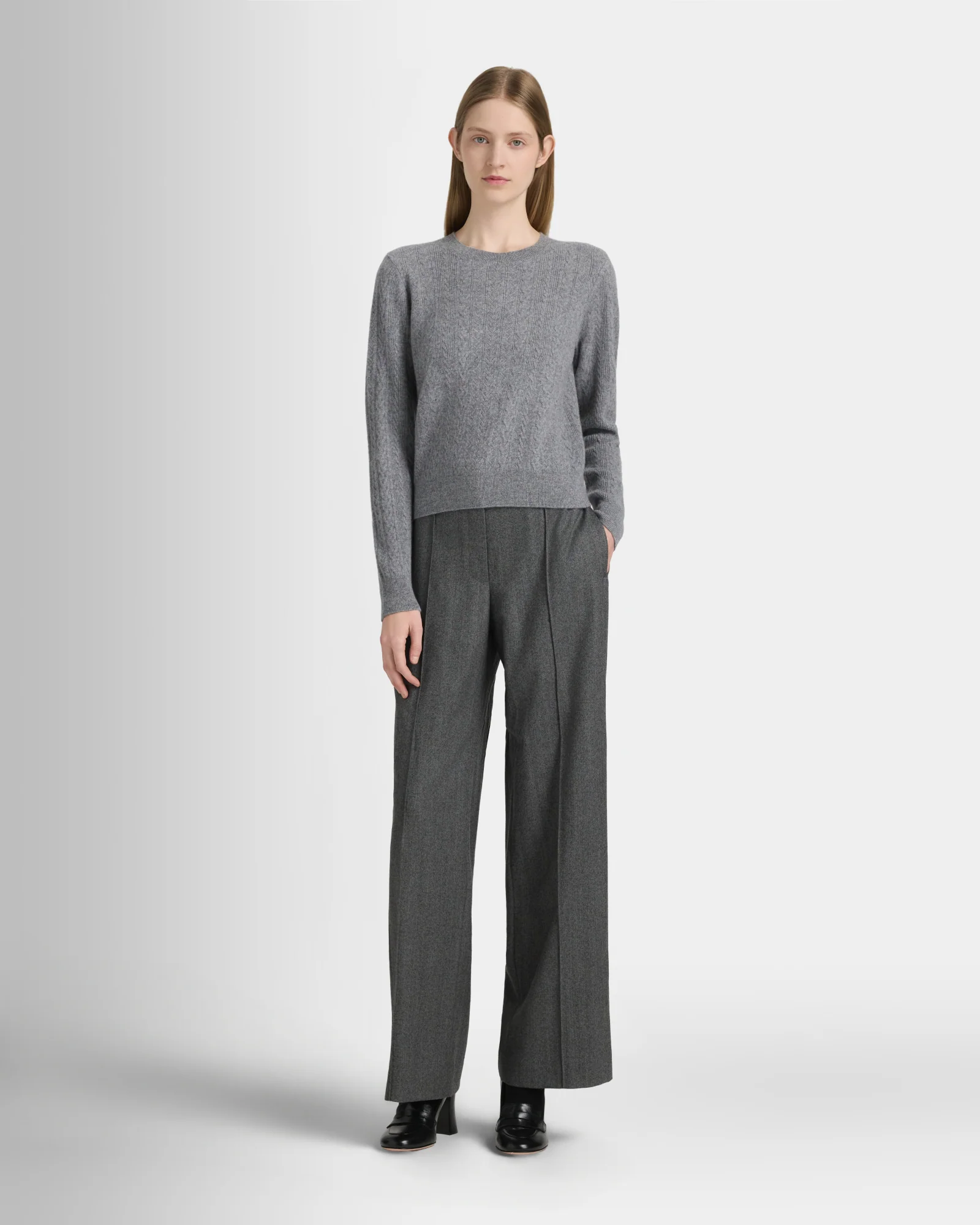 Cashmere Mini Cable Long Sleeve Crew - Image 6