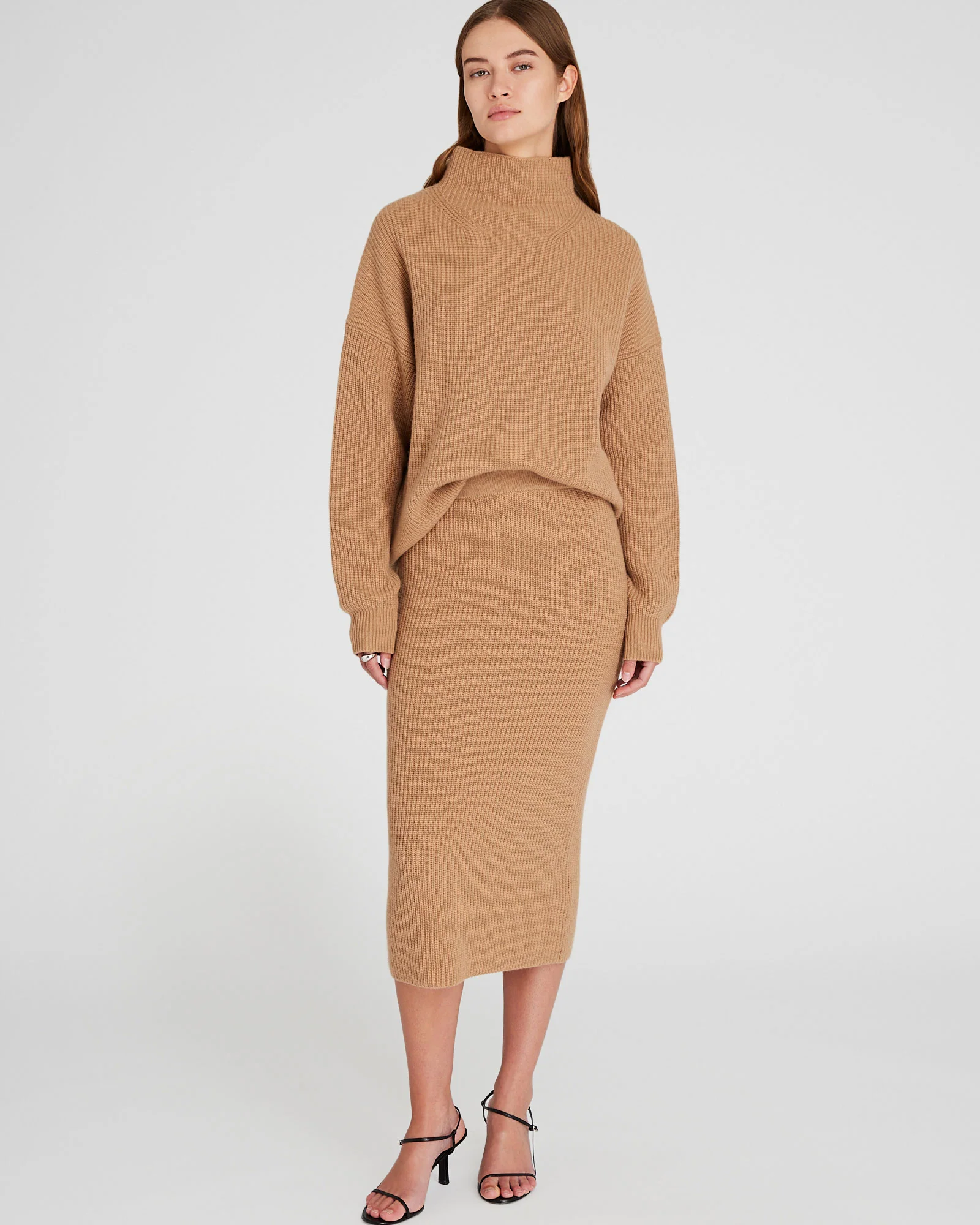Cashmere Ribbed Midi Skirt - Image 4