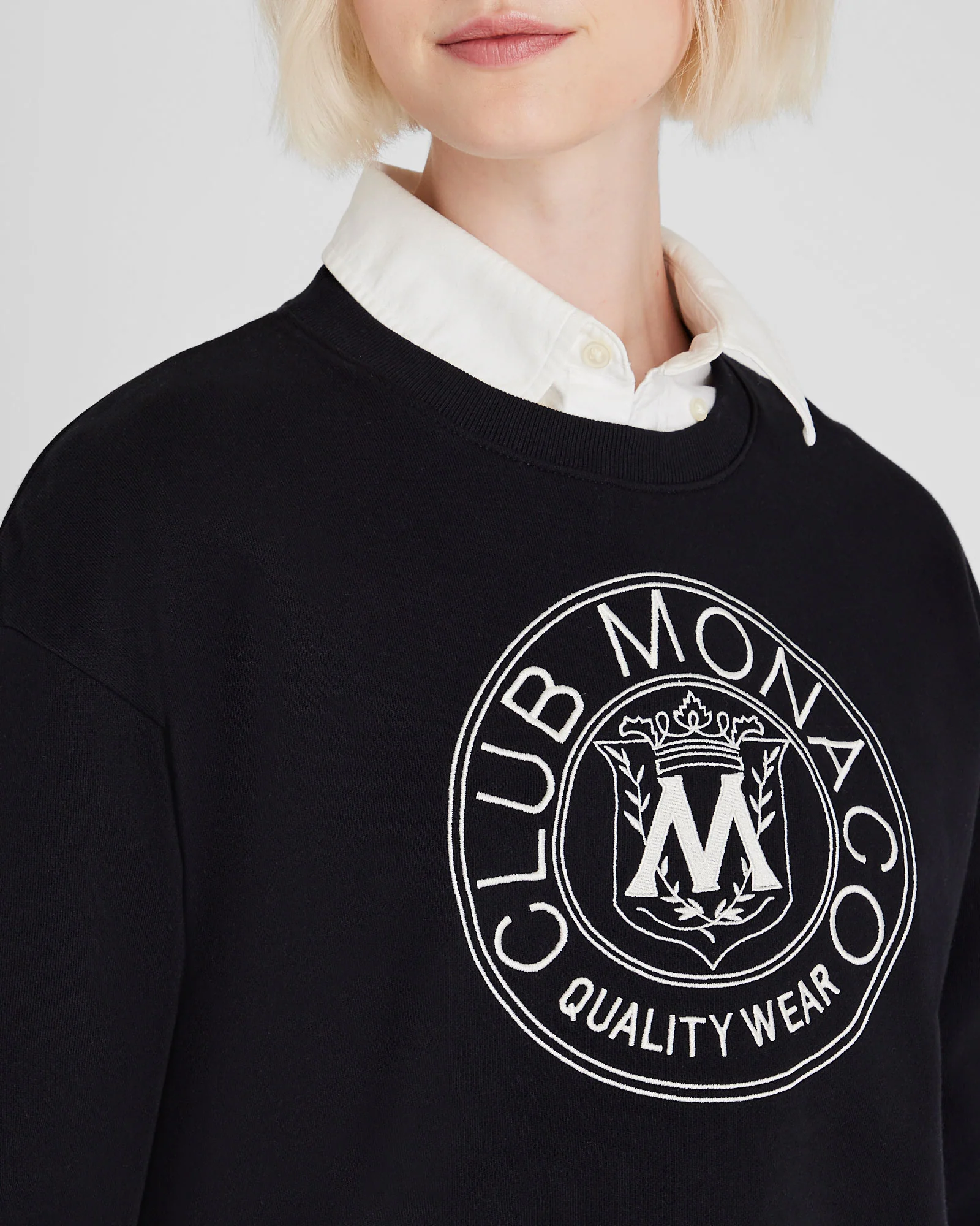 Cropped Crest Crewneck - Image 2