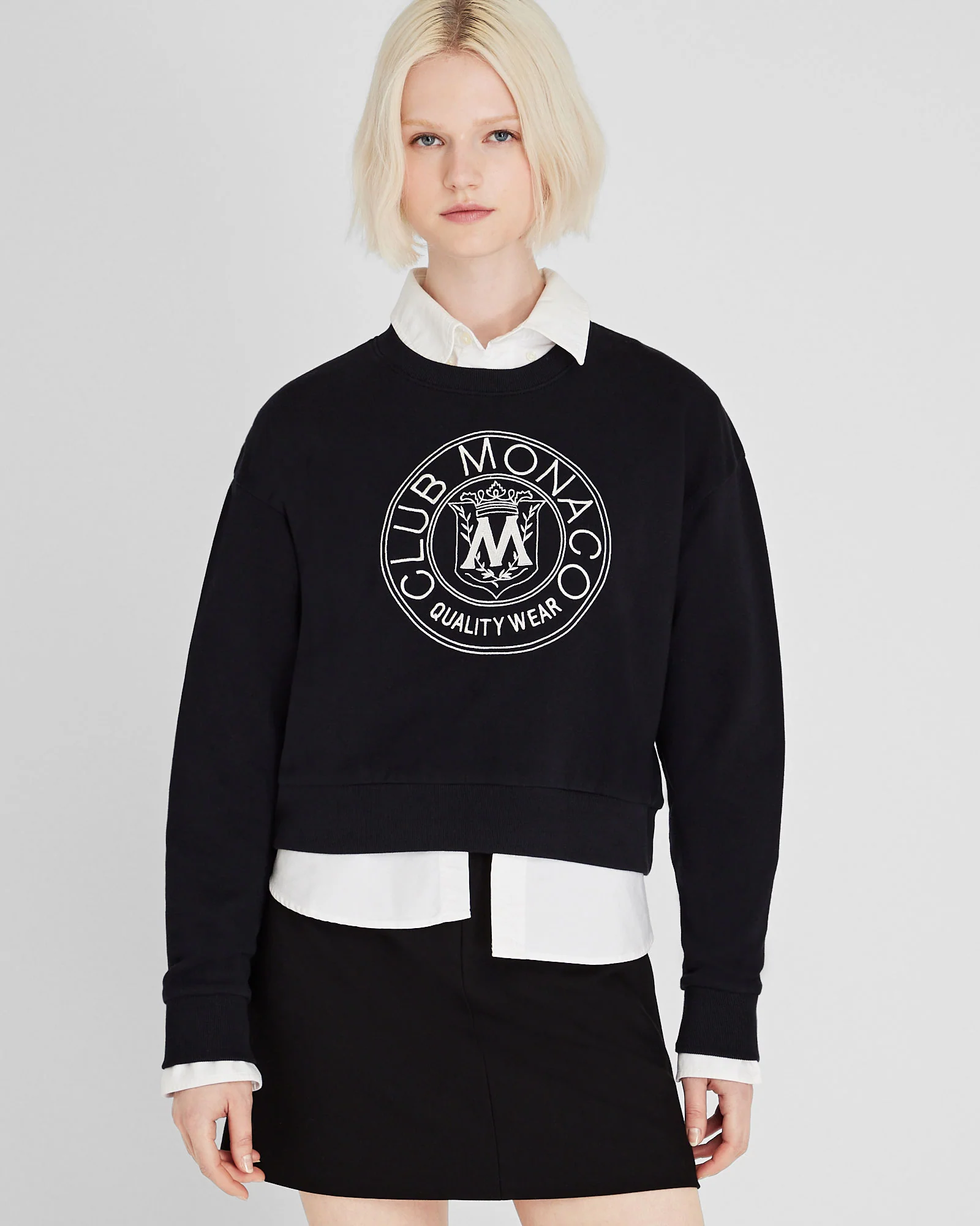 Cropped Crest Crewneck - Image 4