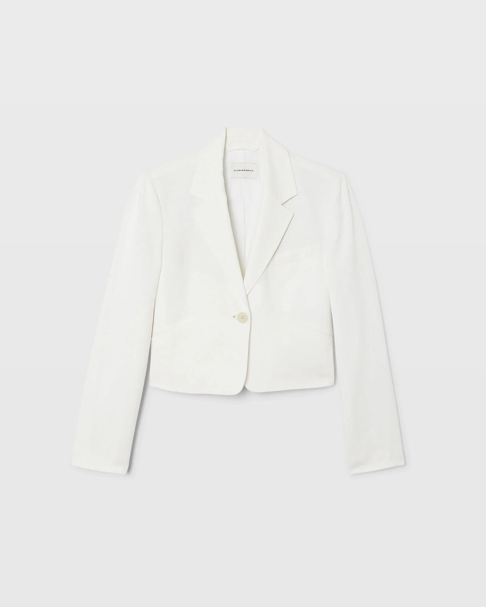 Cropped Linen Blend Blazer - Image 5