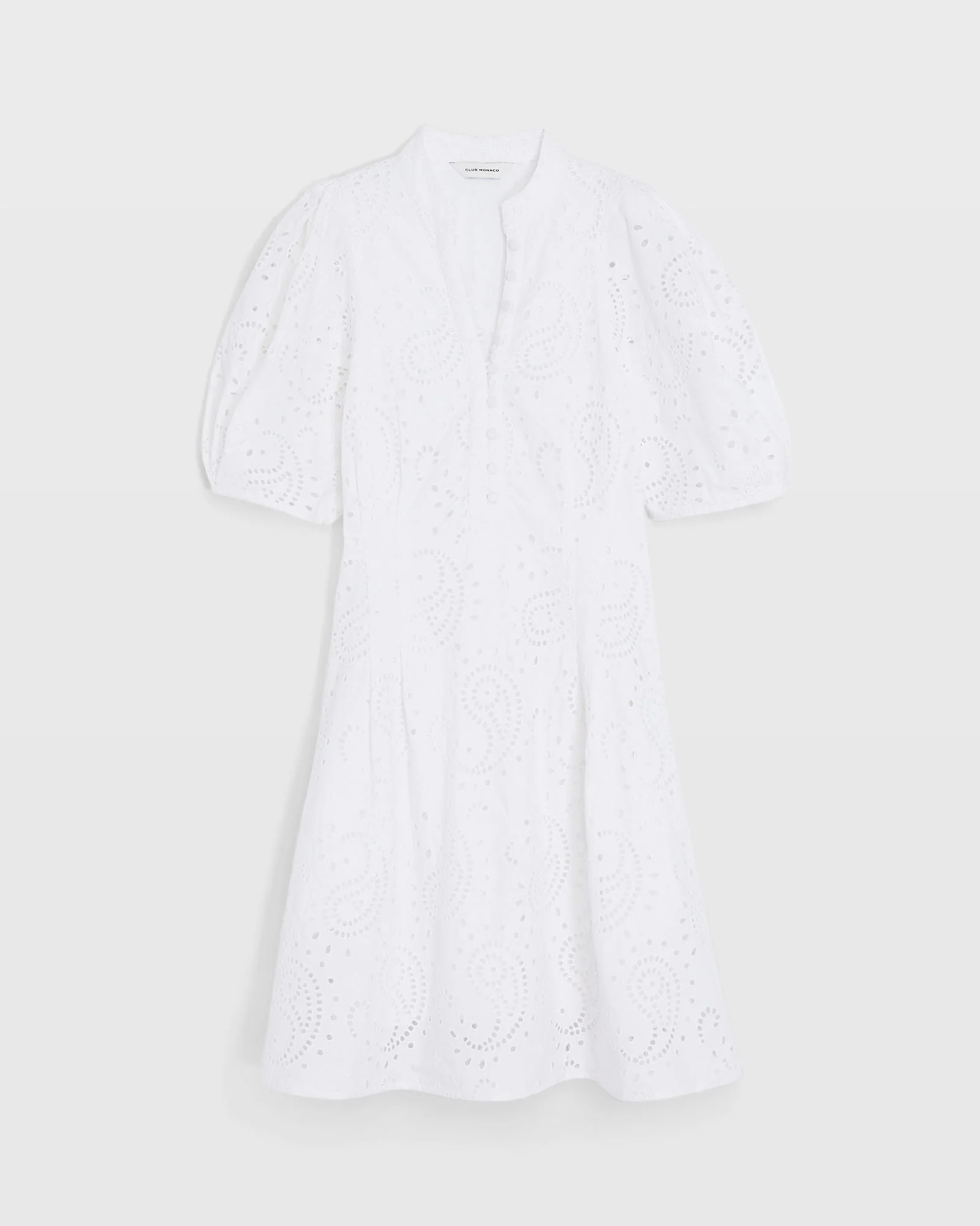Eyelet Balloon Sleeve Mini Dress - Image 5