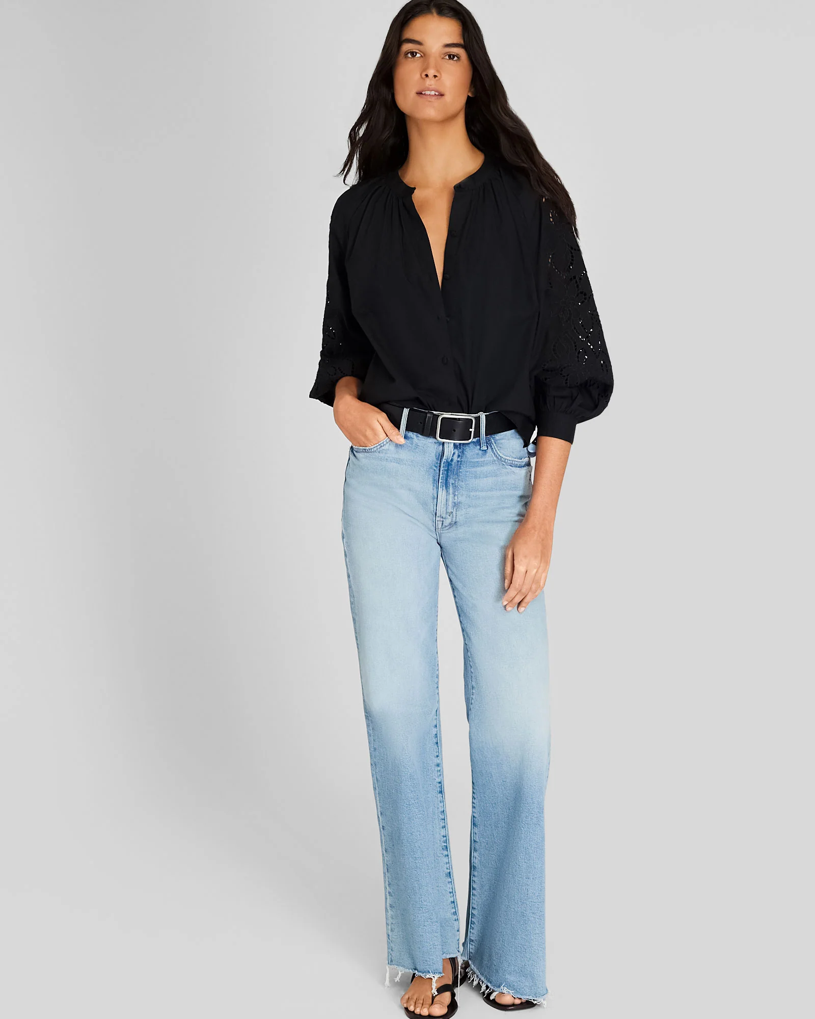 Eyelet Sleeve Top - Image 2