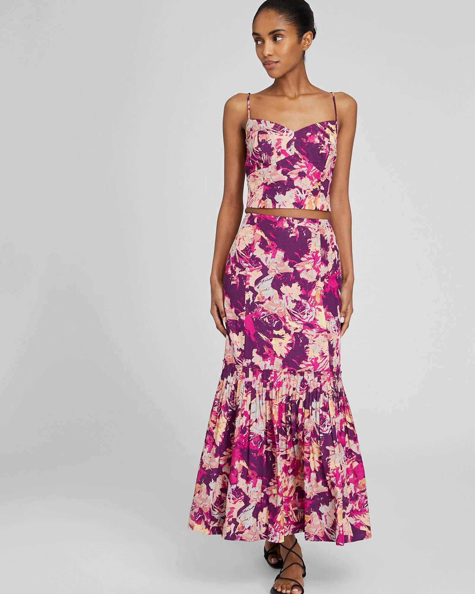 Flounce Hem Maxi Skirt