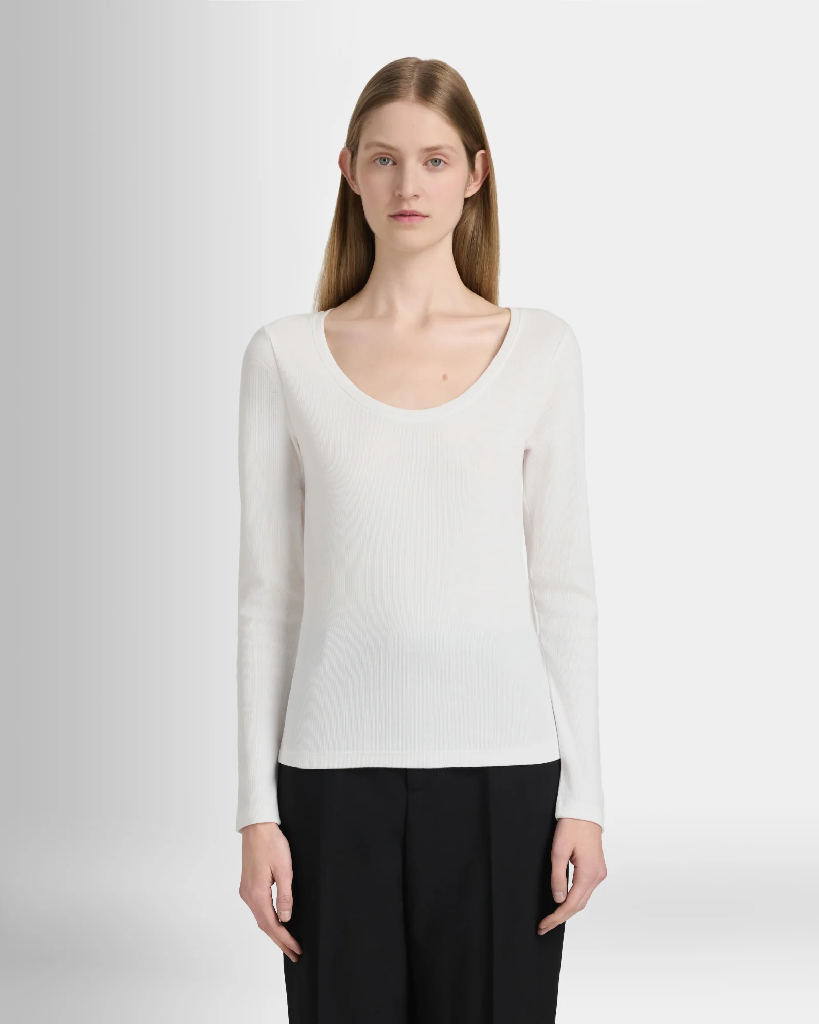 Long Sleeve Bowee Scoop Neck Top - Image 3