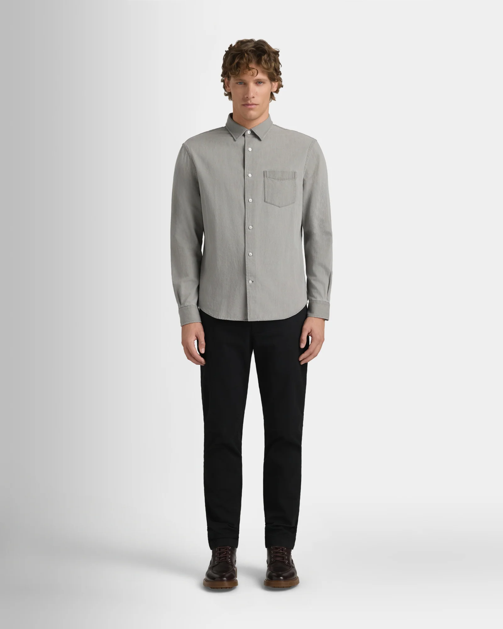Long-Sleeve Denim Shirt