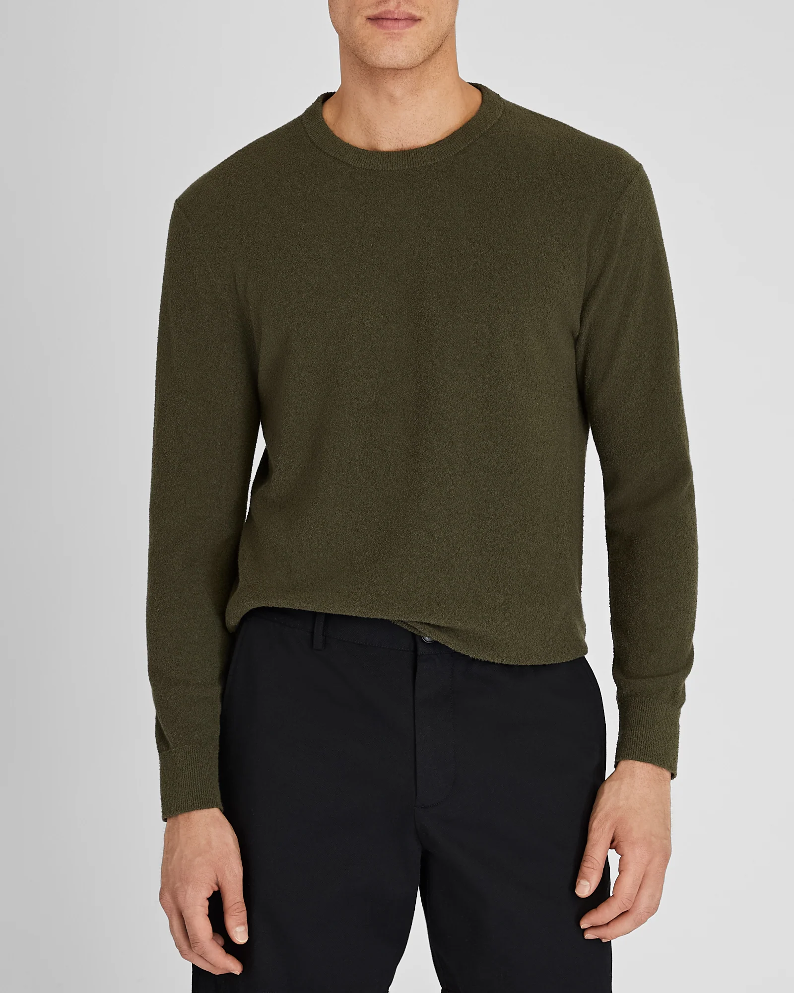 Long-Sleeve Micro Bouclé Sweater