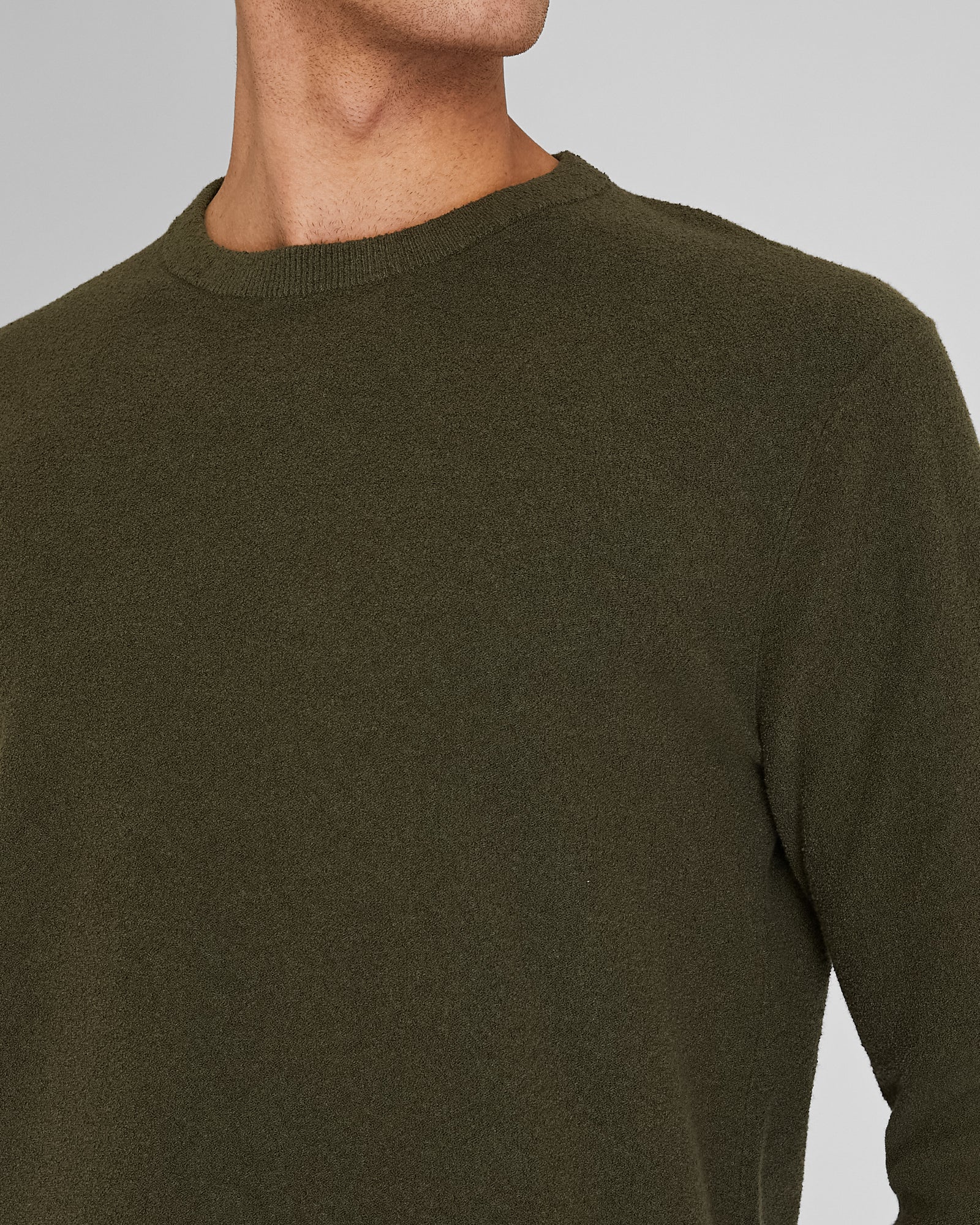 Long-Sleeve Micro Bouclé Sweater - Image 2