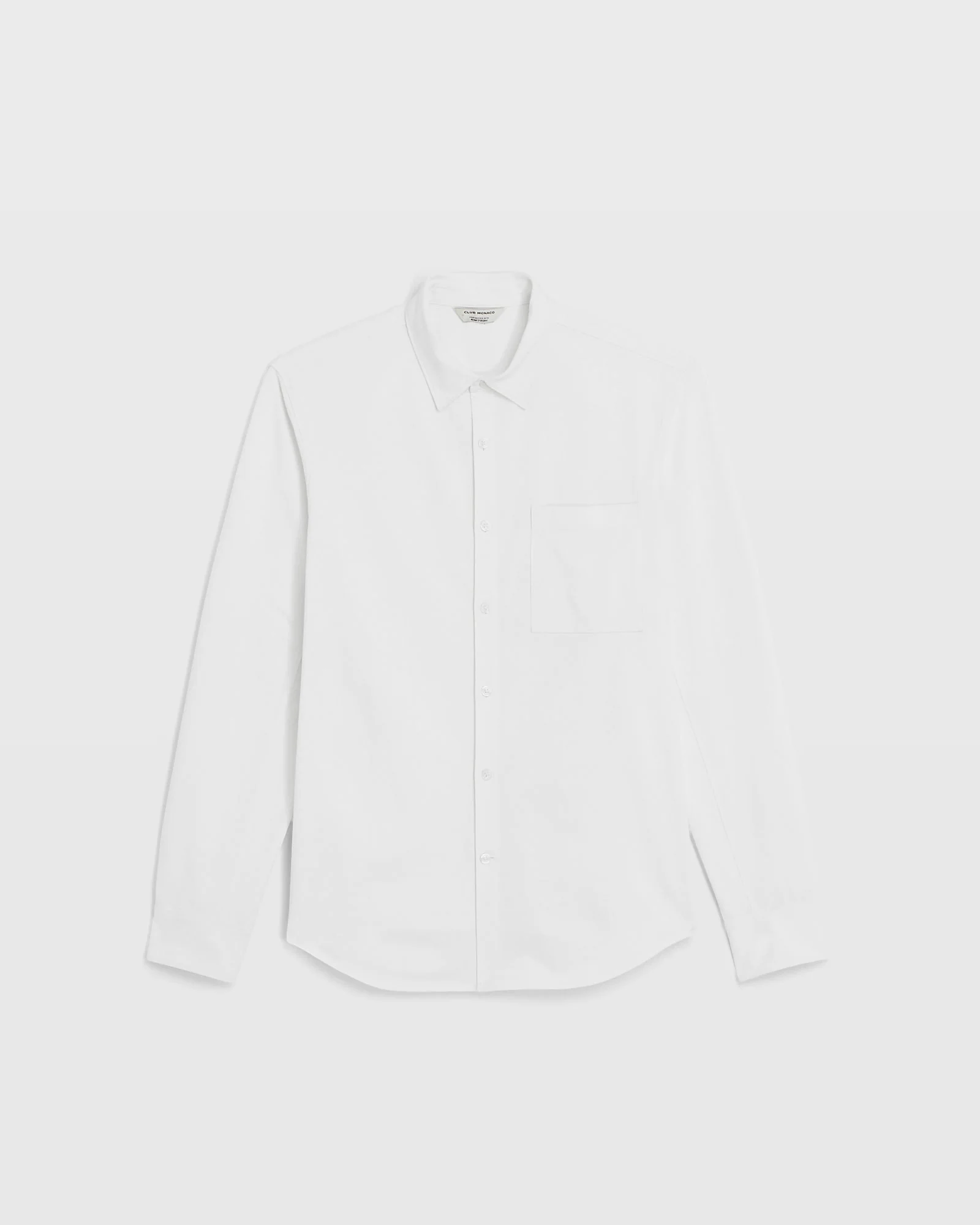 Long Sleeve Pique Oxford Knit Shirt - Image 5
