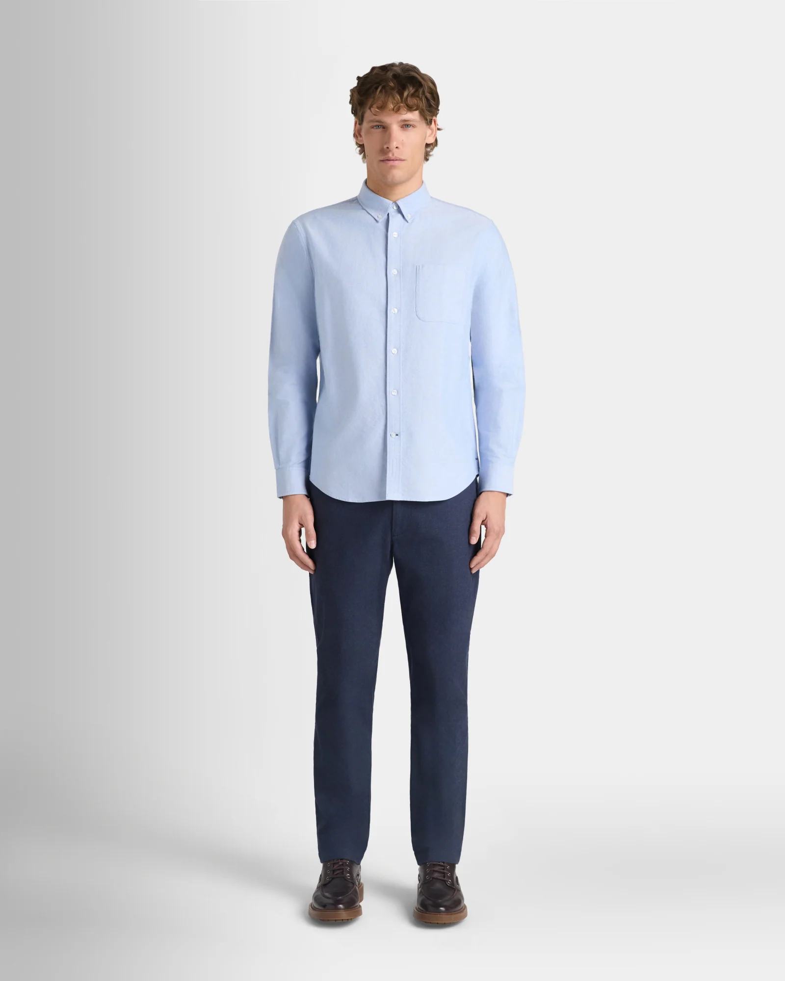 Long-Sleeve Solid Oxford Shirt