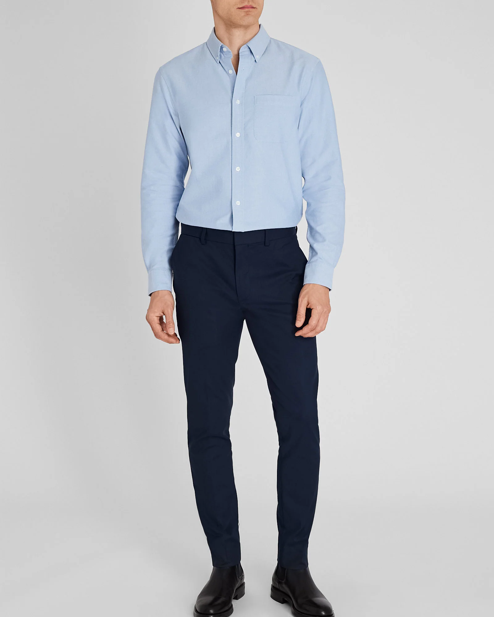 Long-Sleeve Solid Oxford Shirt - Image 4