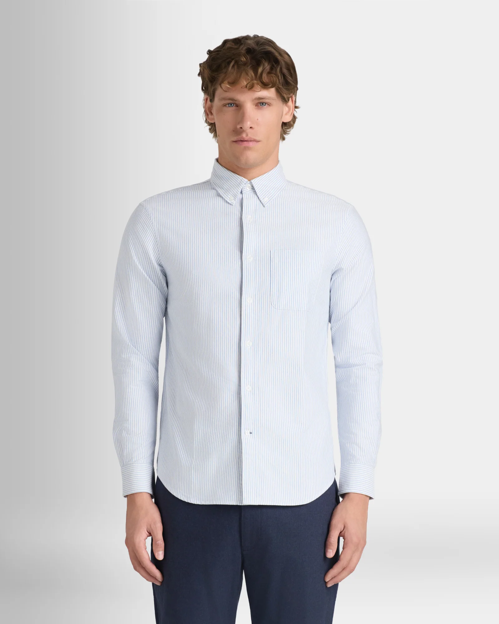 Long-Sleeve Striped Oxford Shirt - Image 3