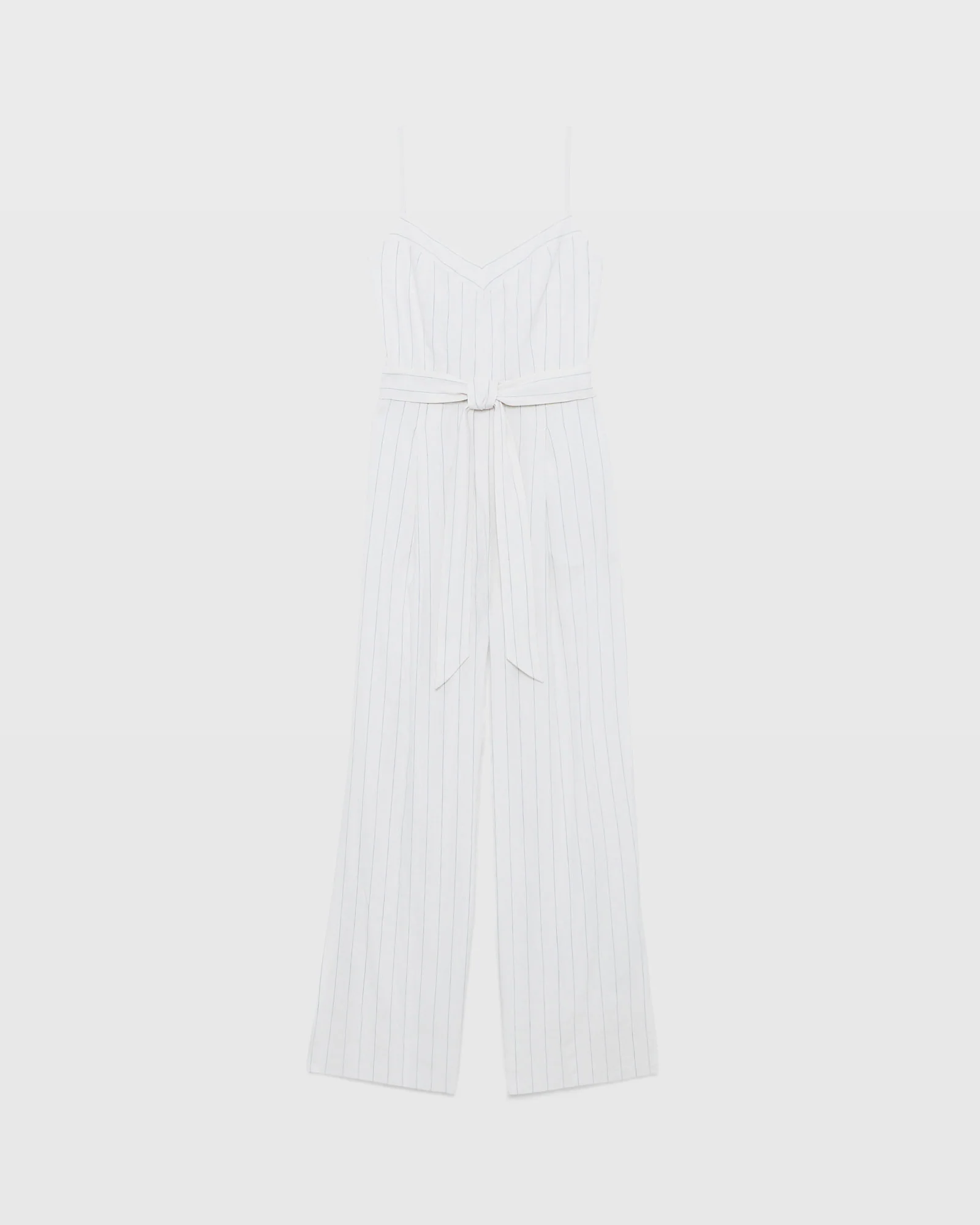 Pinstripe Linen Blend Jumpsuit - Image 5