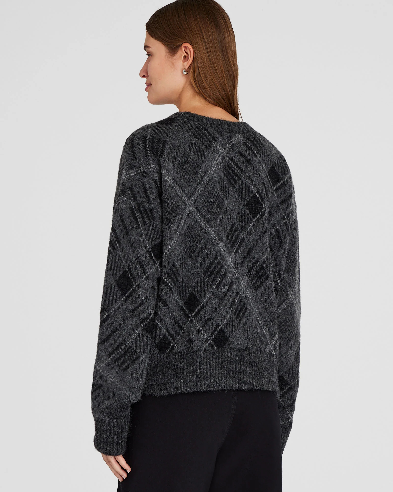 Plaid Jacquard Oversized Sweater - Image 3