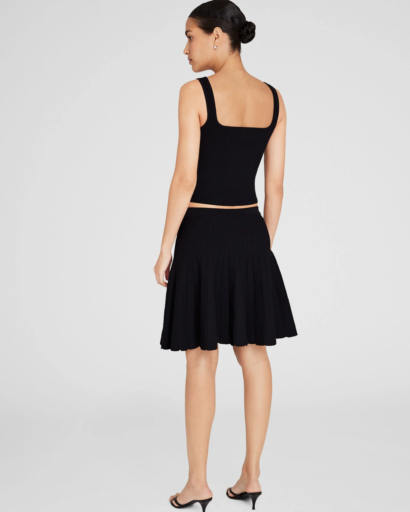 Pleated Mini Knit Skirt - Image 2
