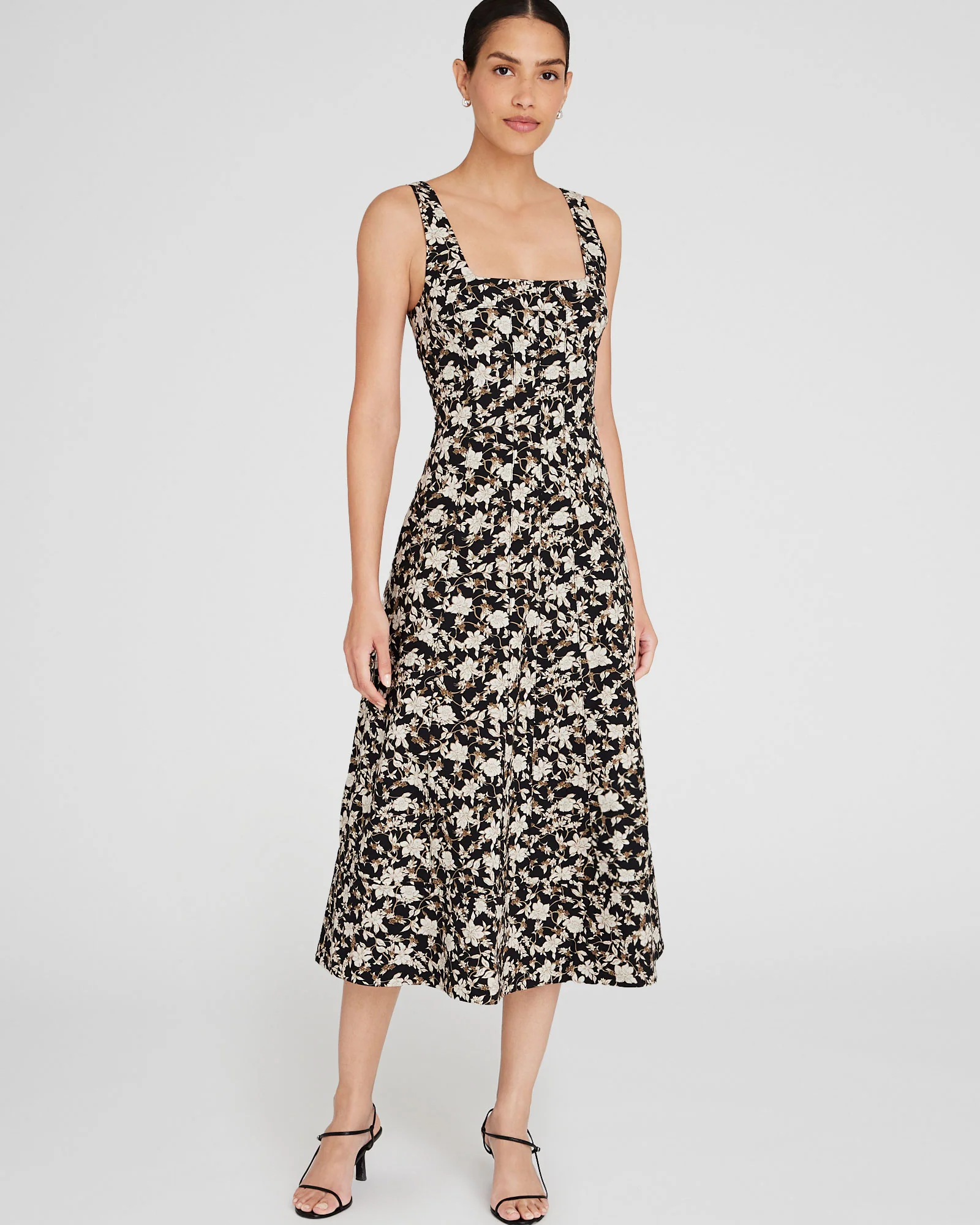 Printed Square-Neck Midi Dress - Image 4