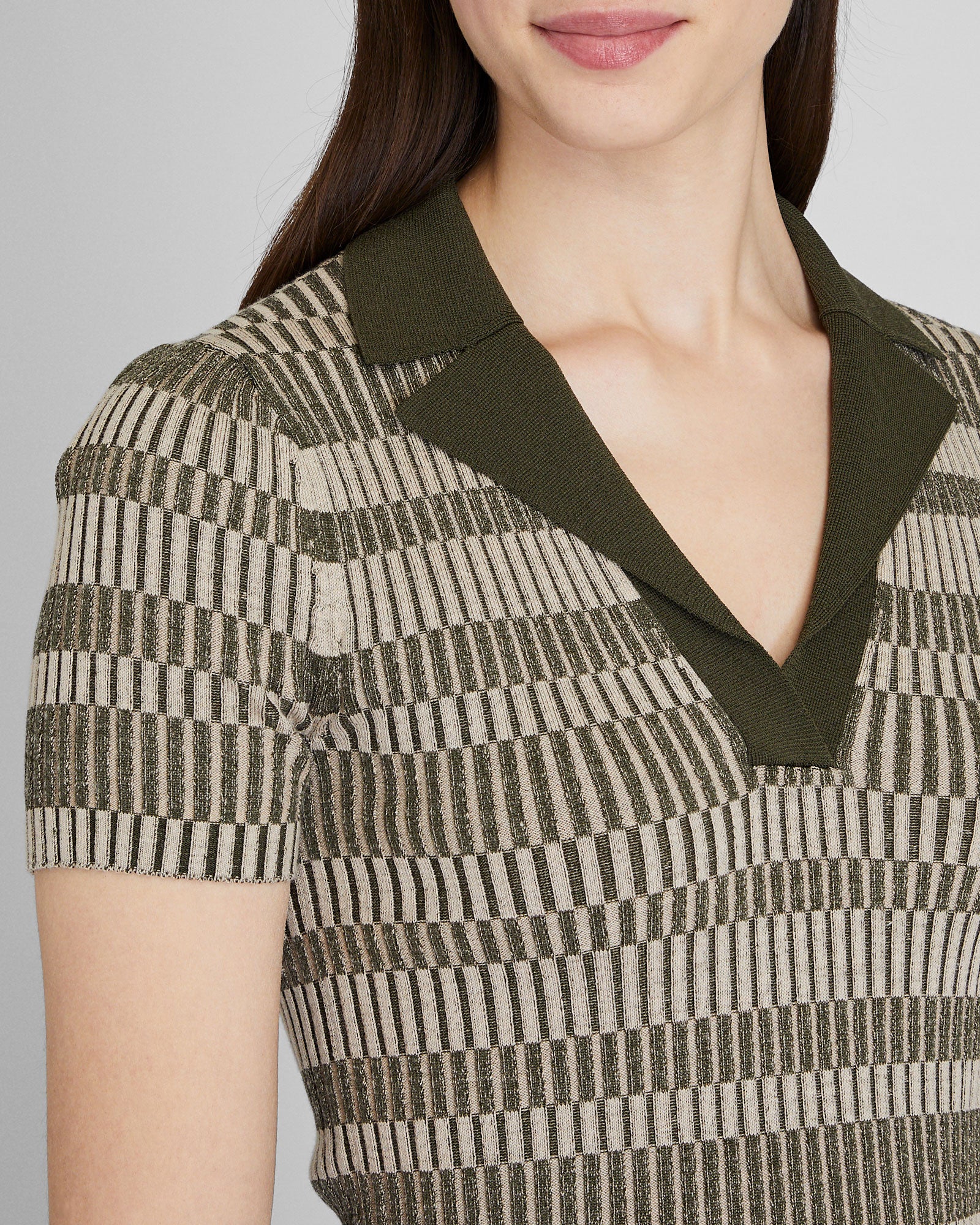Ribbed Johnny Collar Sweater Tee - Image 3