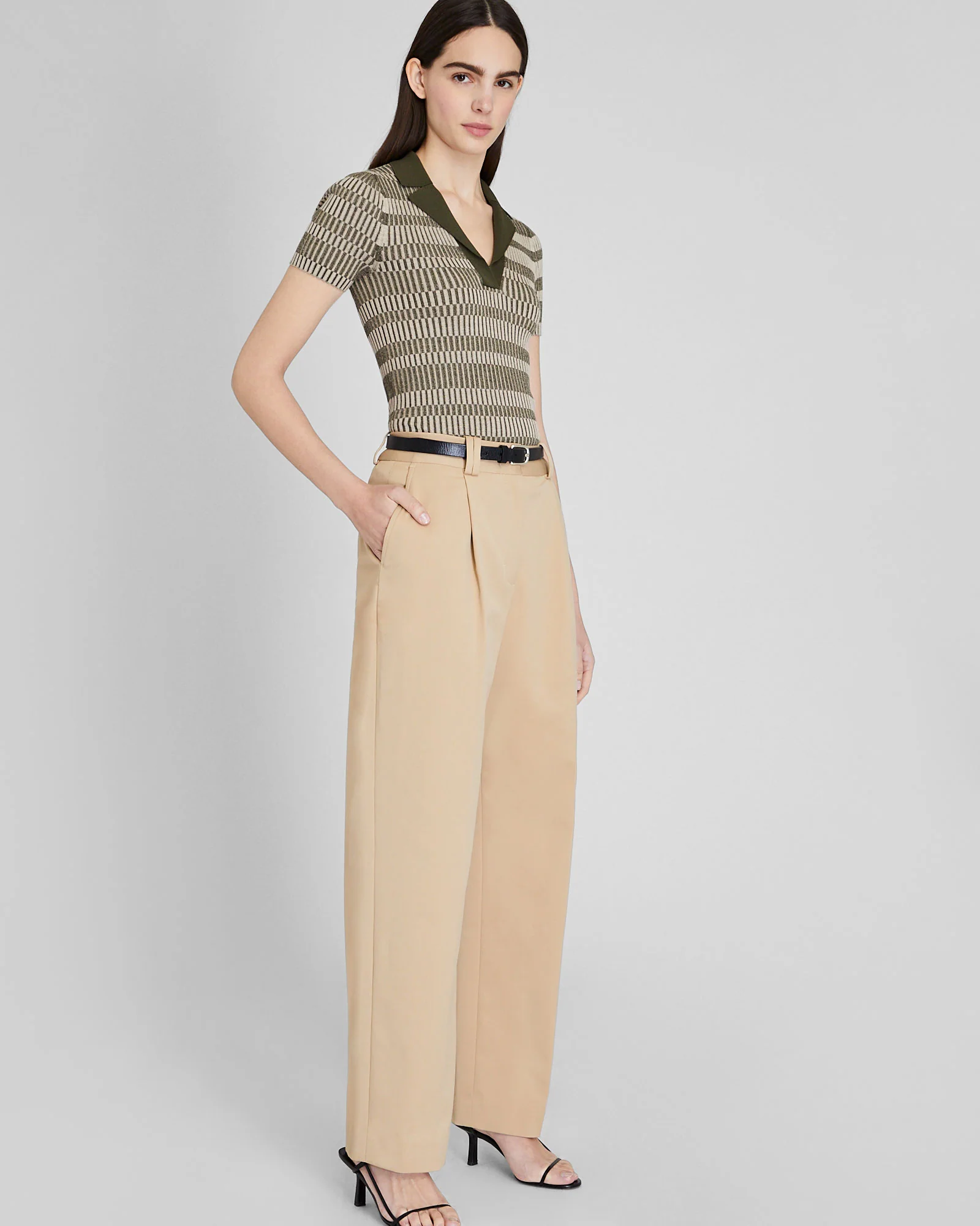 Ribbed Johnny Collar Sweater Tee - Image 4