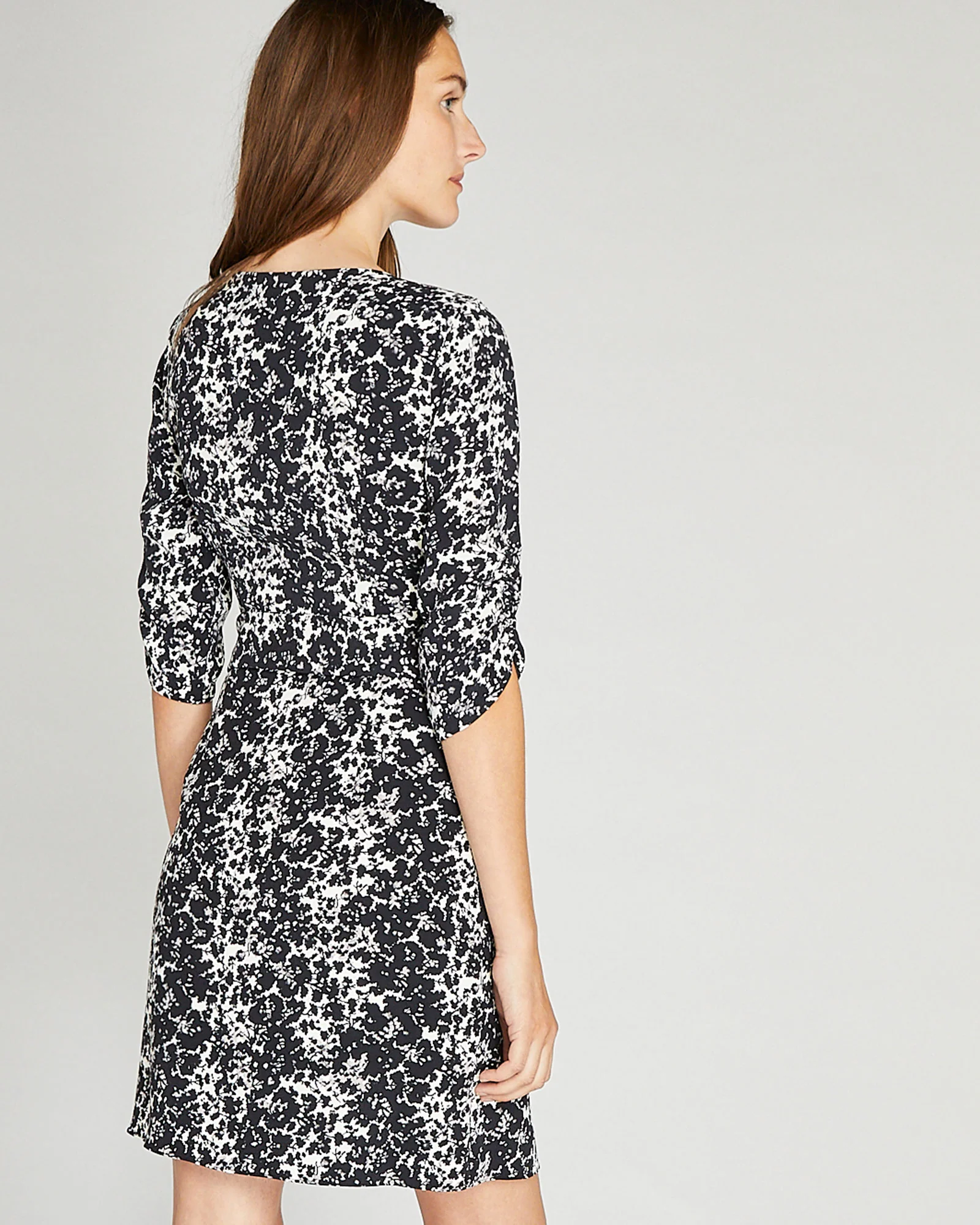 Ruched Sleeve Wrap Dress - Image 2