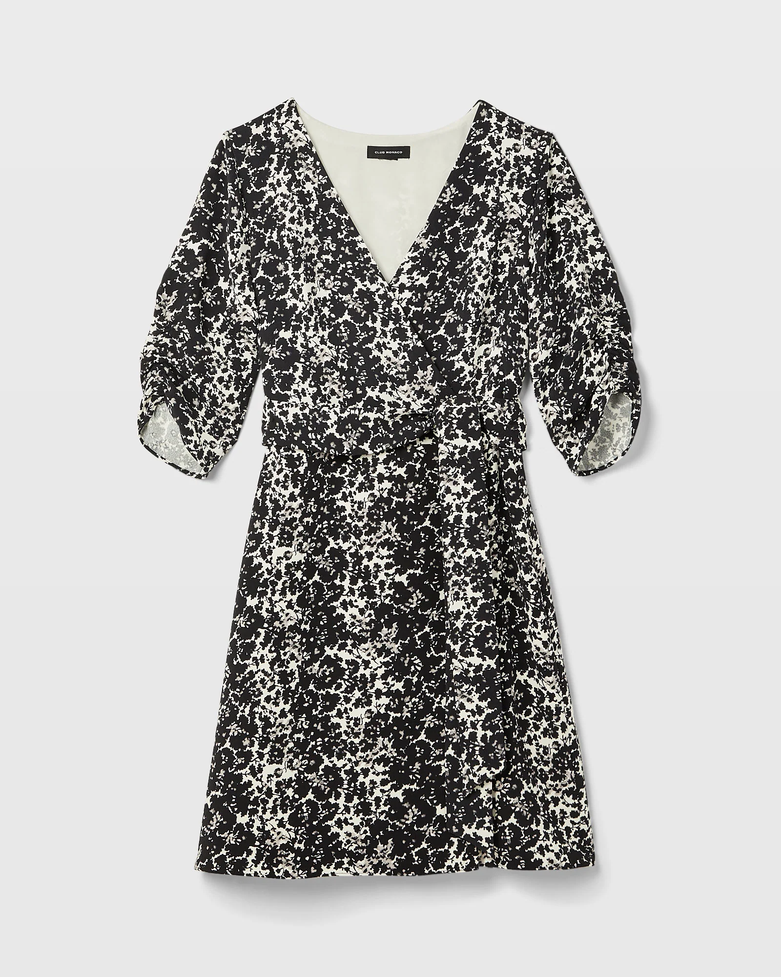 Ruched Sleeve Wrap Dress - Image 5