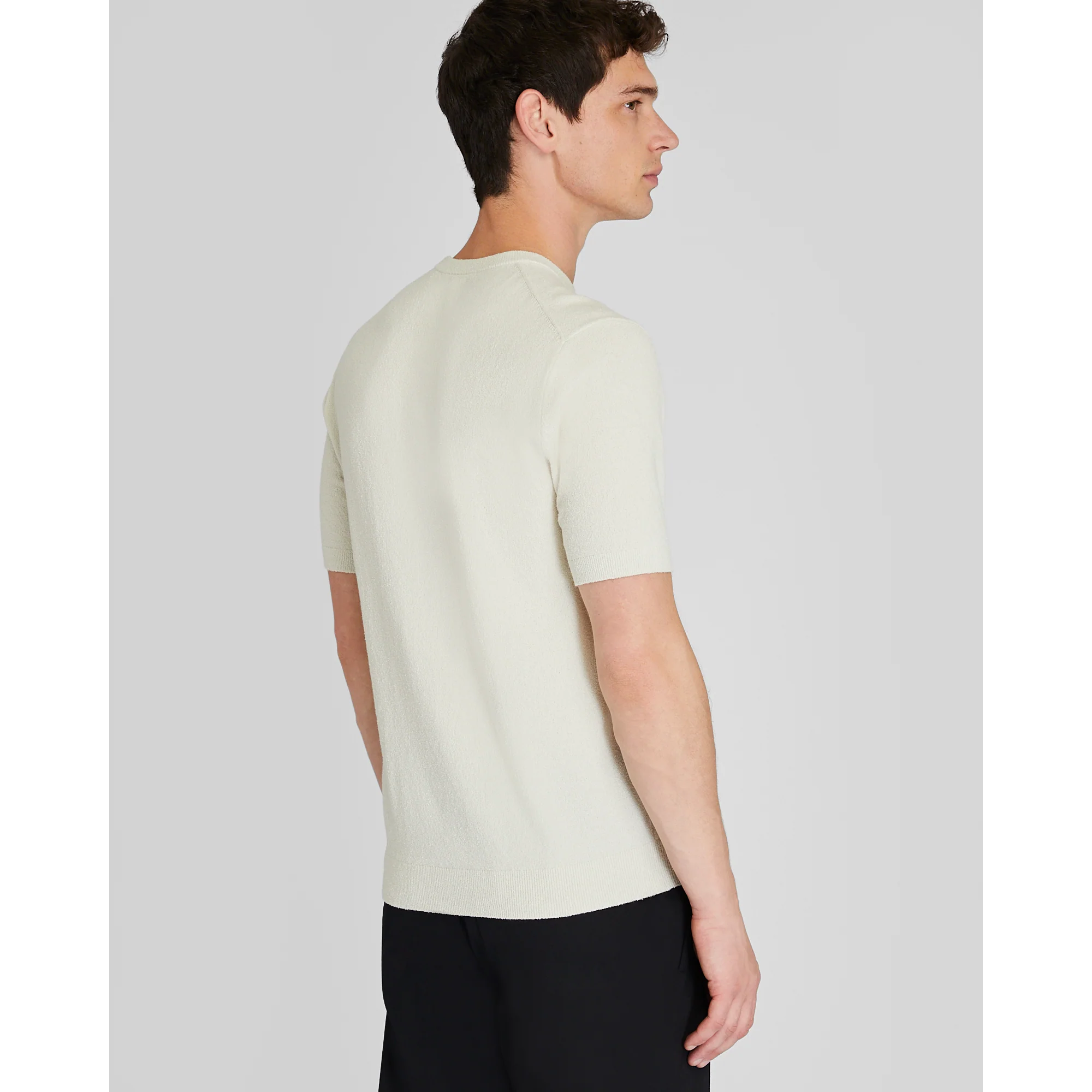 Short Sleeve Micro Bouclé Crew - Image 3