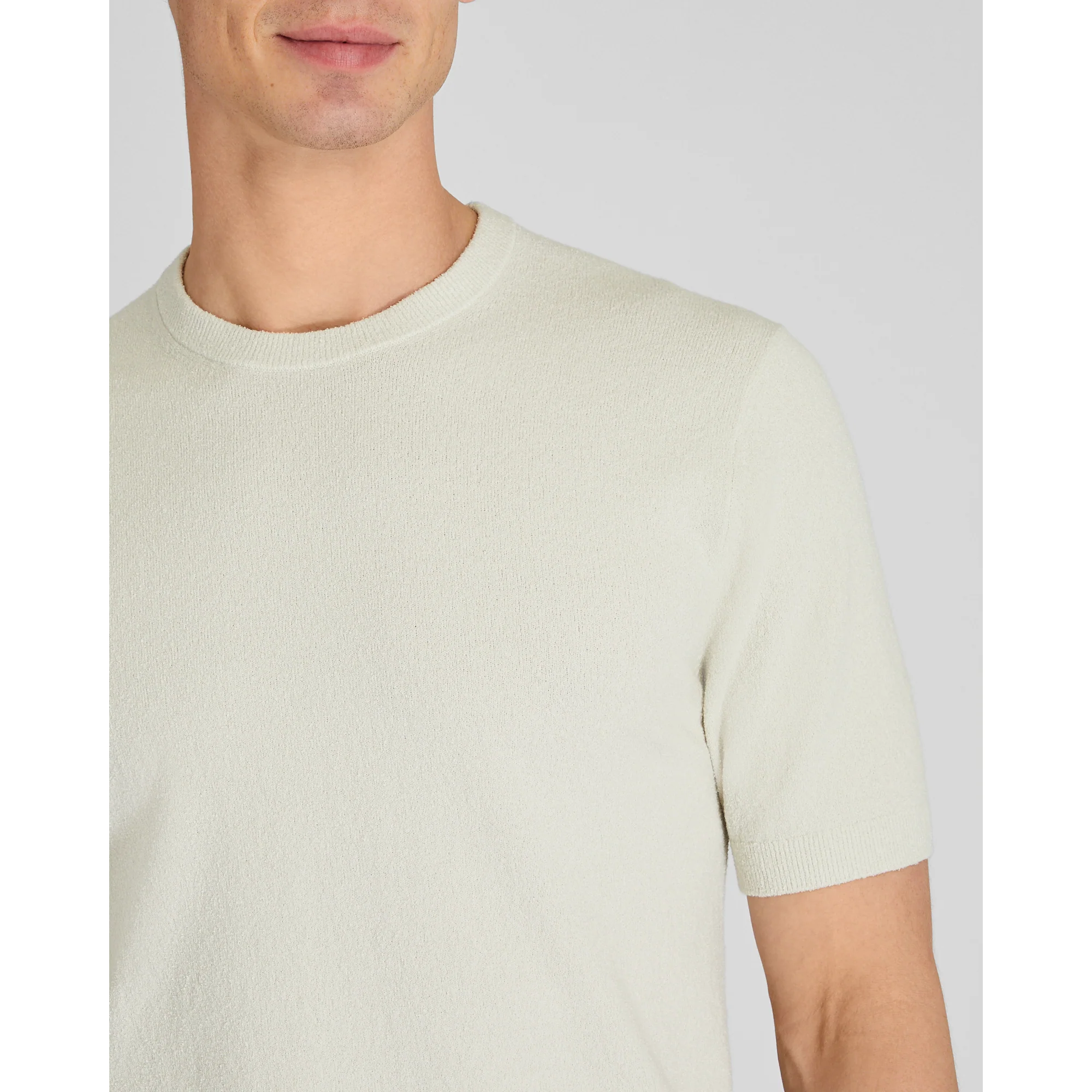 Short Sleeve Micro Bouclé Crew - Image 4