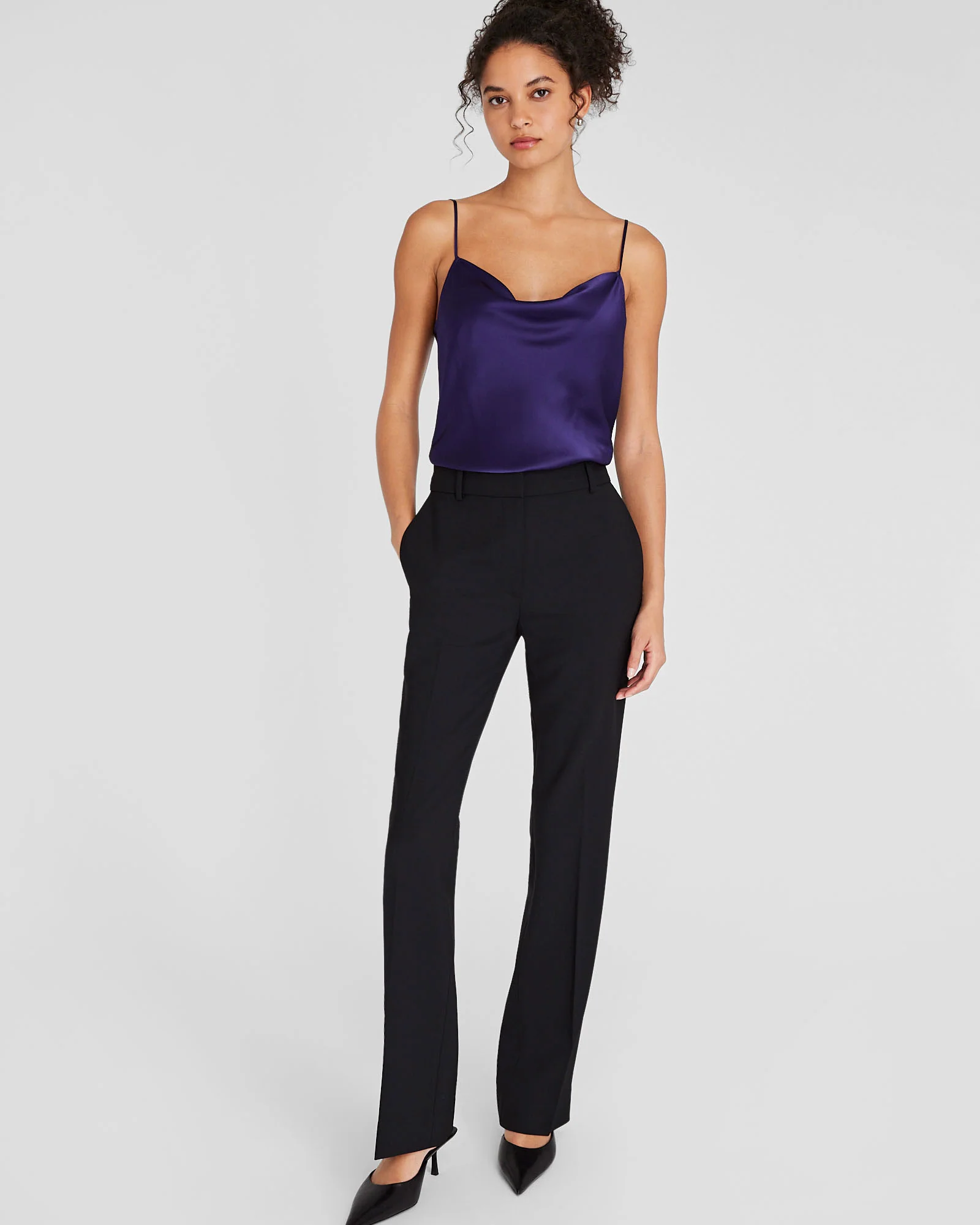 Silk Charmeuse Cowl Neck Cami - Image 4