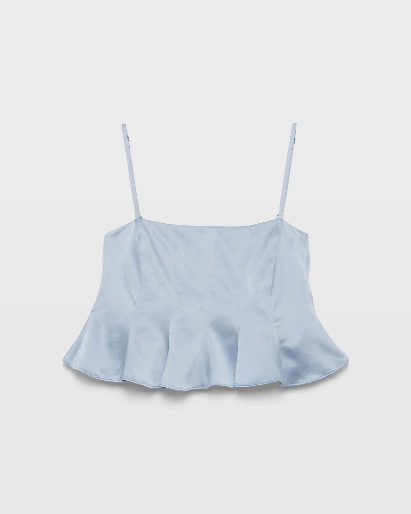 Silk Charmeuse Cropped Flounce Tank - Image 5