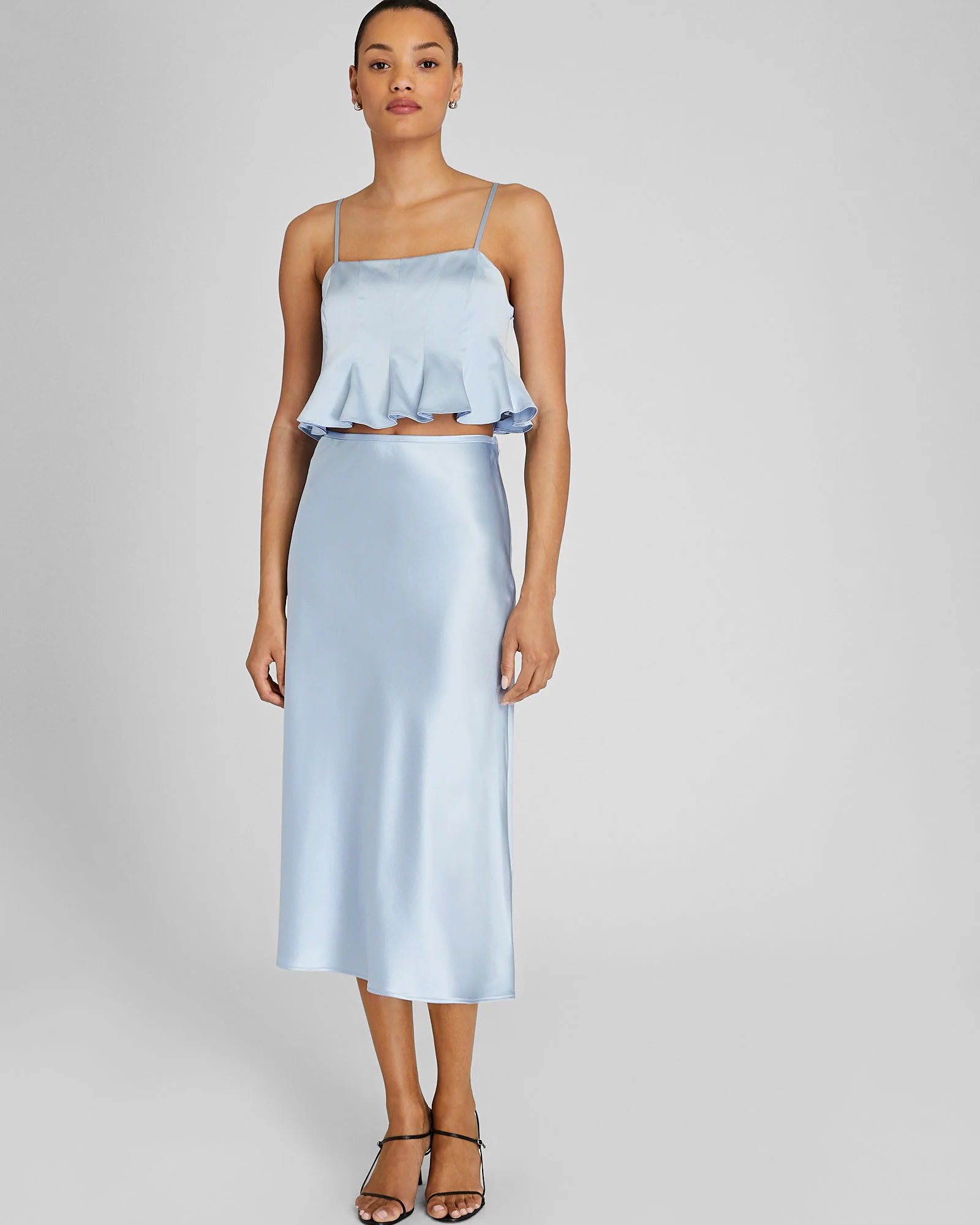 Silk Charmeuse Midi Skirt - Image 4