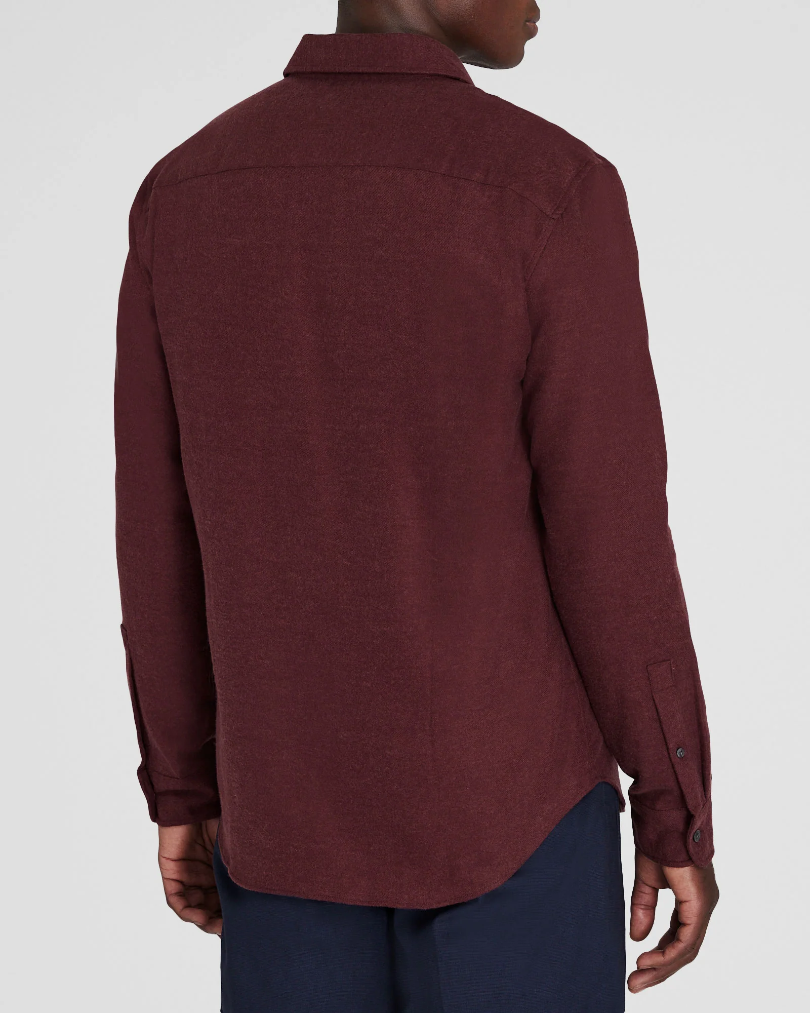 Solid Lightweight Flannel Shirt - Image 3