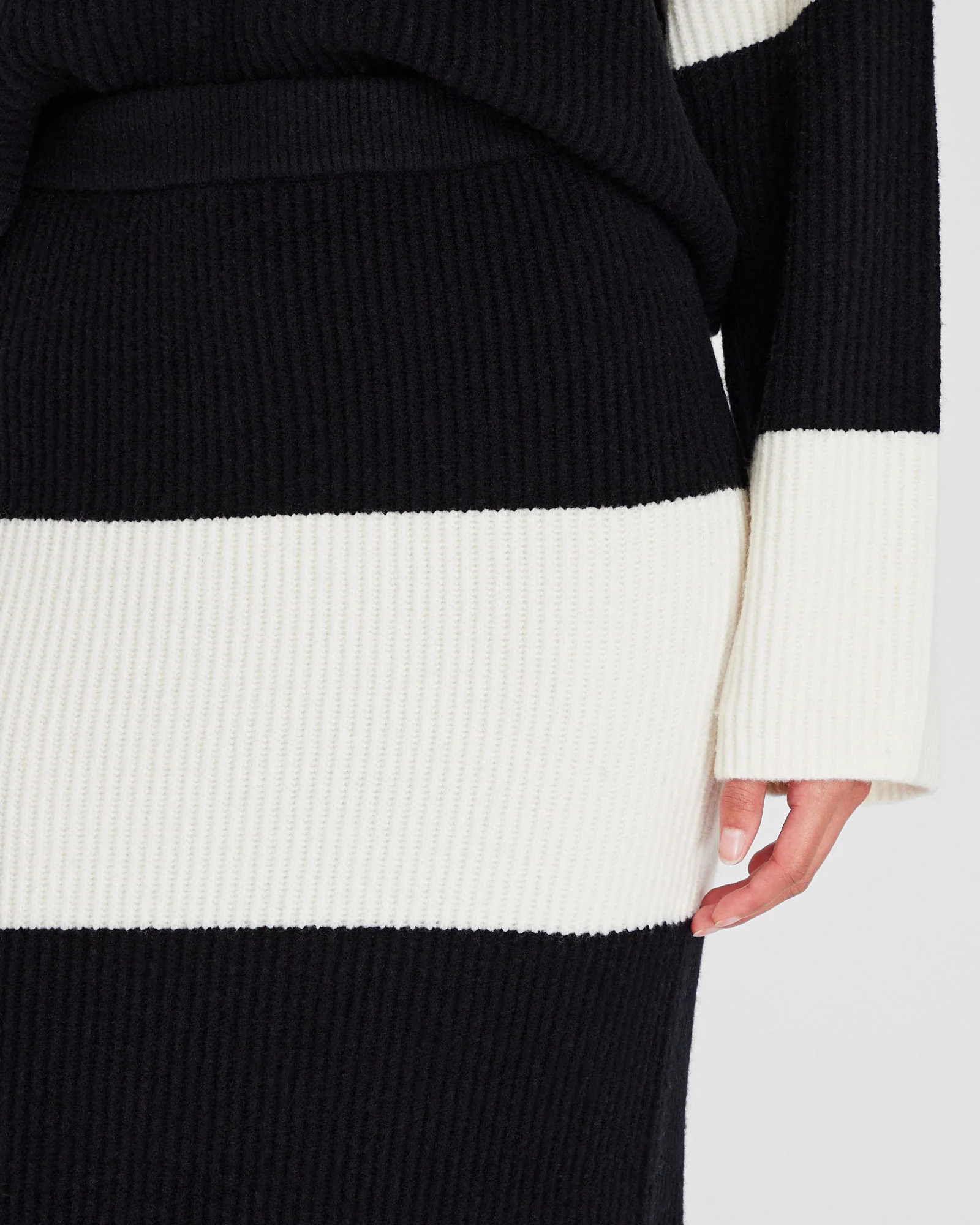 Striped Wool Blend Midi Skirt - Image 2