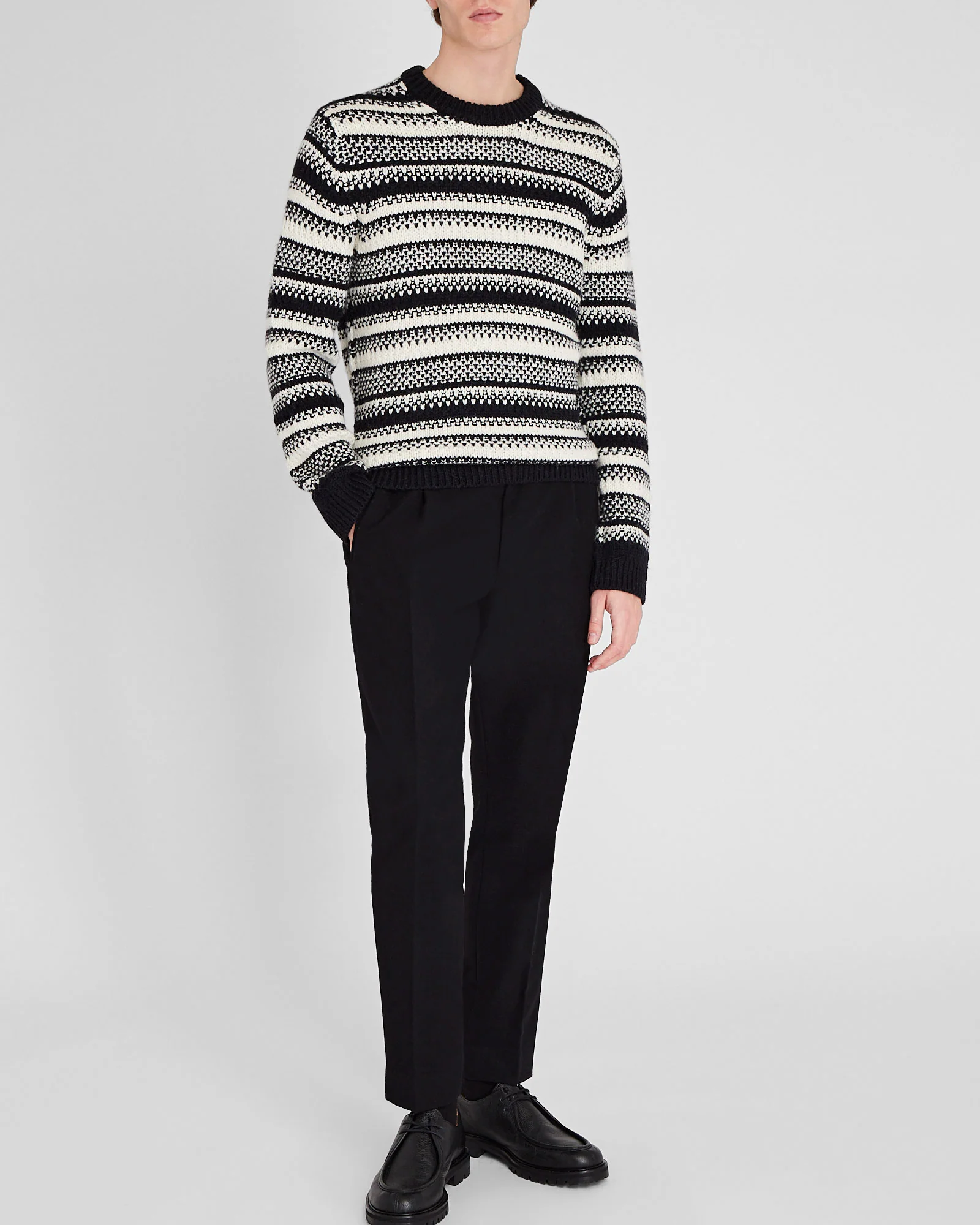 Textured Striped Crewneck - Image 4