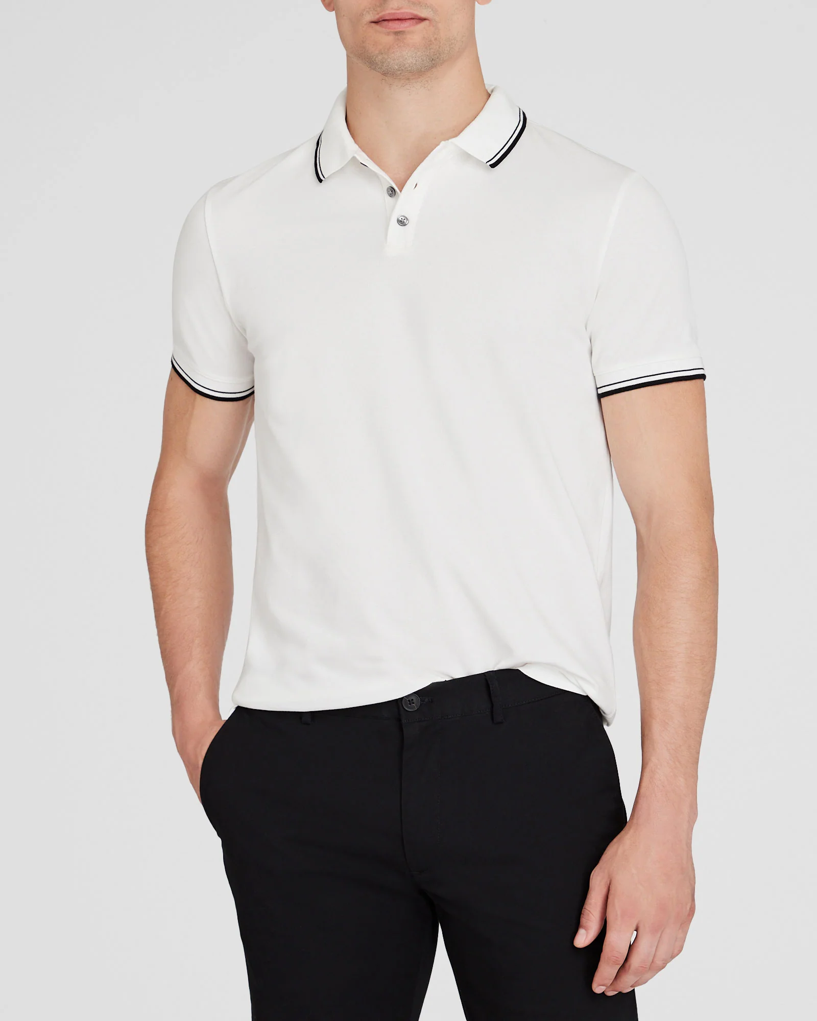 Tipped Collar Cotton Polo - Image 2
