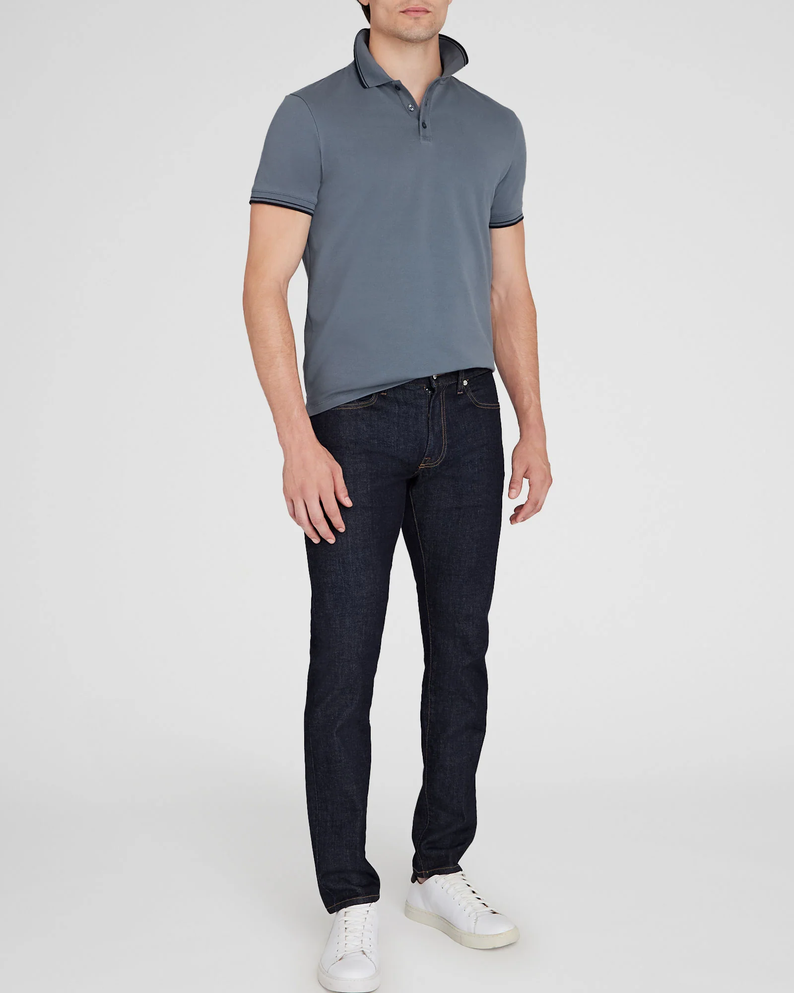 Tipped Collar Cotton Polo - Image 7