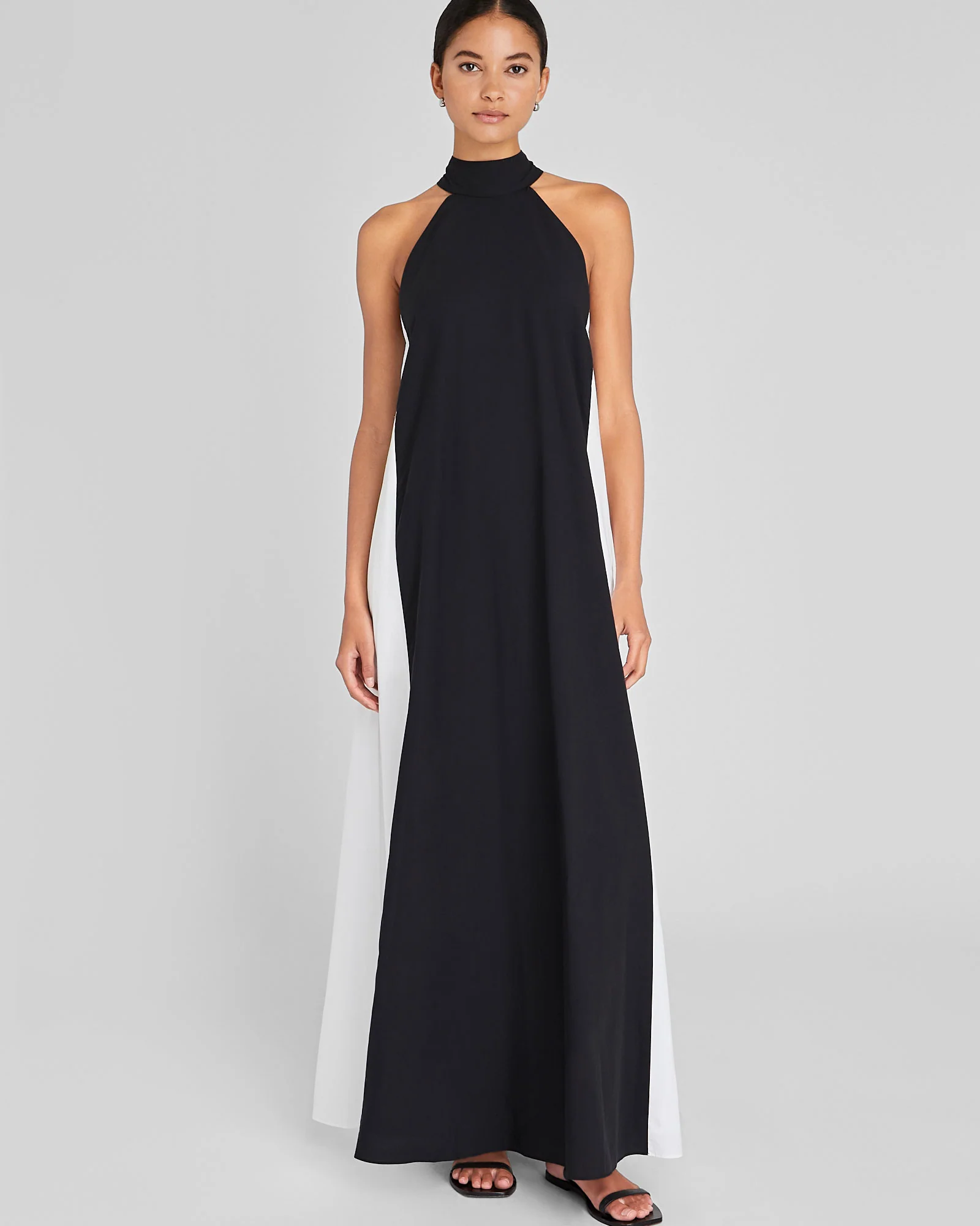 Two-Tone Halter Maxi Dress - Image 4