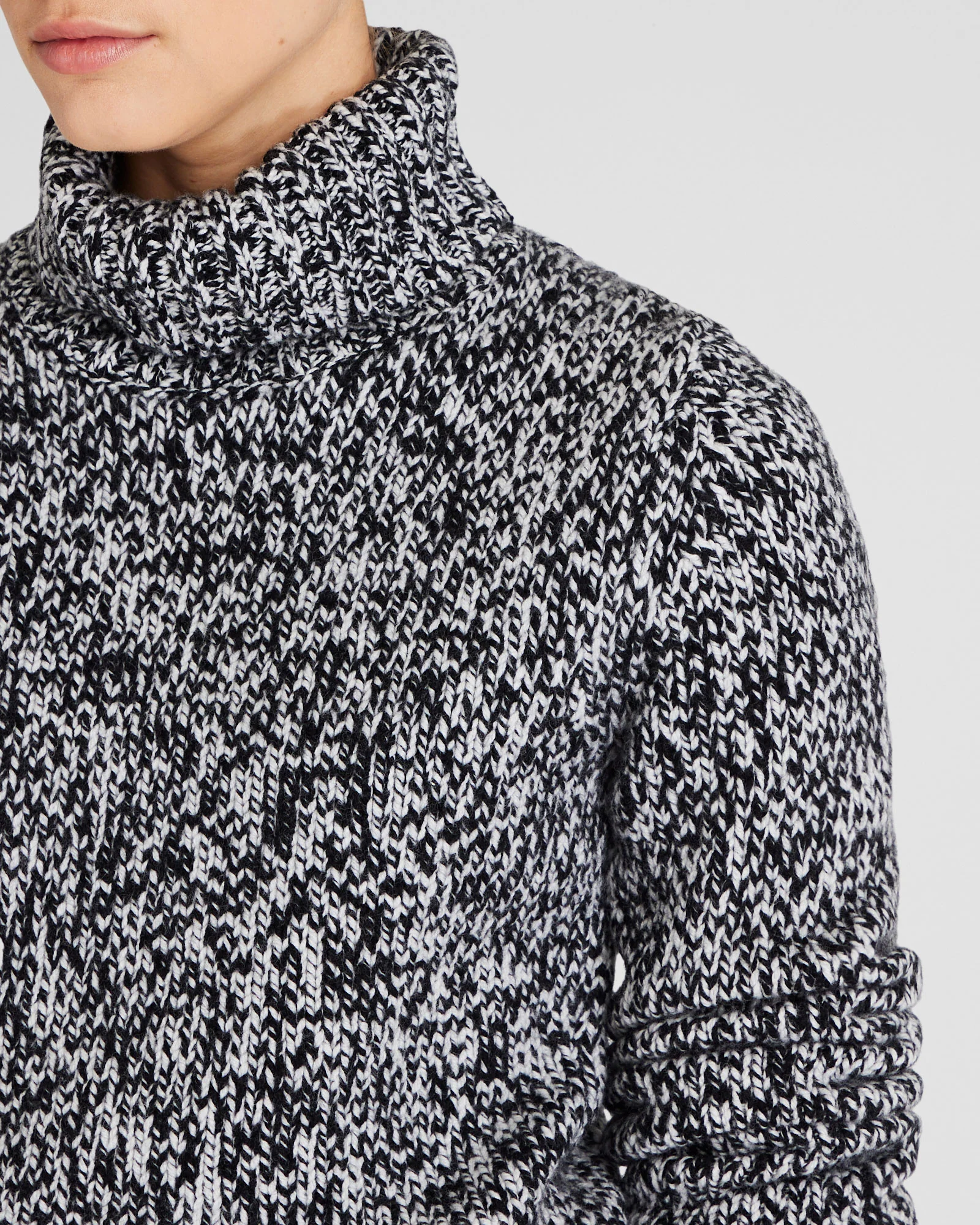 Wool-Blend Marled Turtleneck Sweater - Image 4