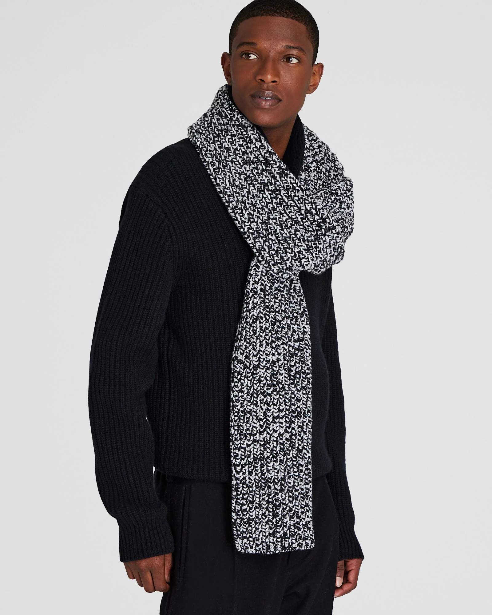 Wool Blend Ribbed-Knit Scarf - Image 4