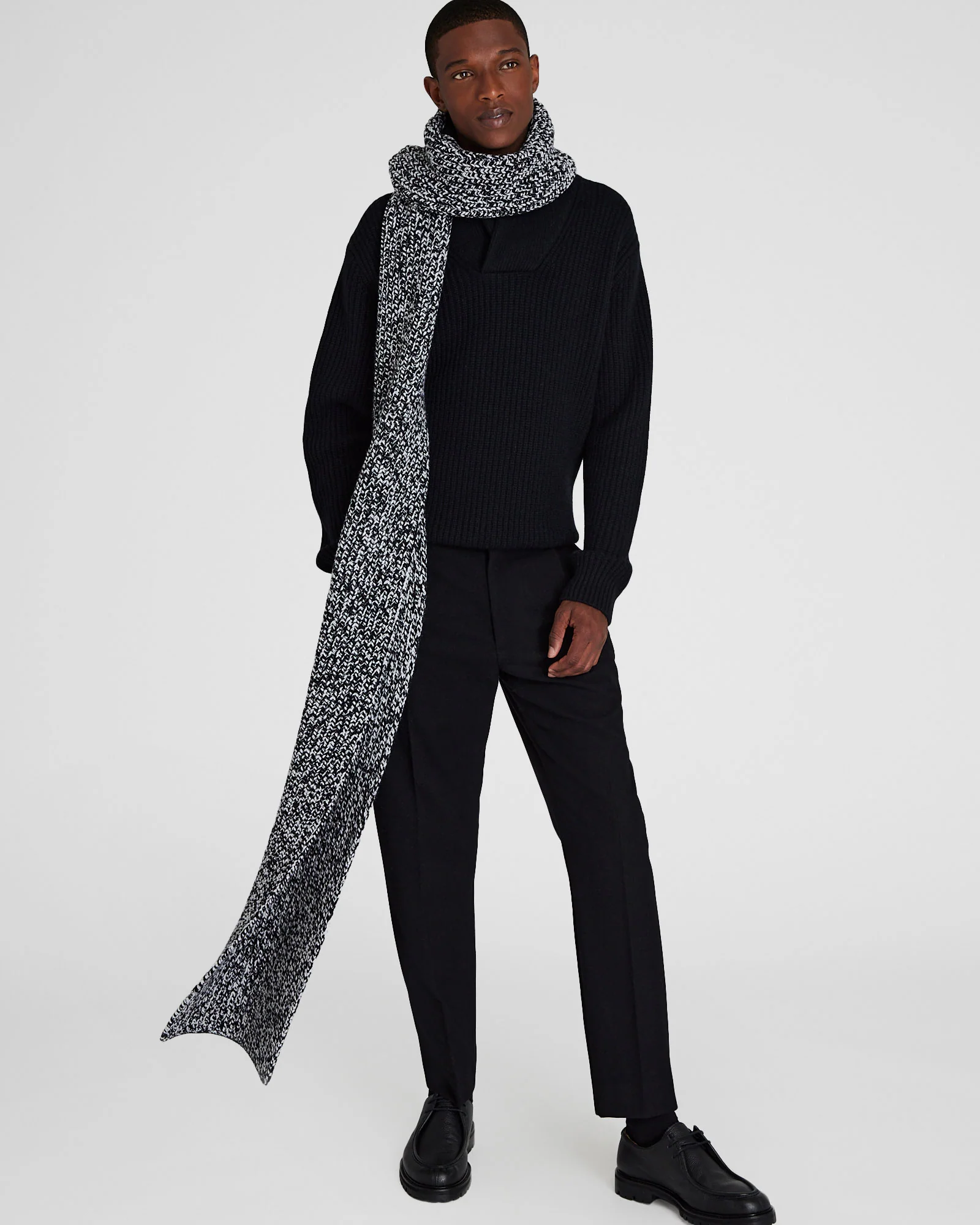 Wool Blend Ribbed-Knit Scarf - Image 5